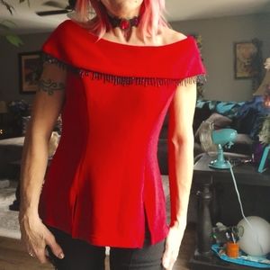 Beautiful red beaded top